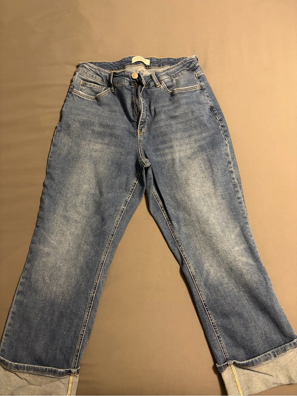 Women's Mid-Rise Cropped Blue Jeans